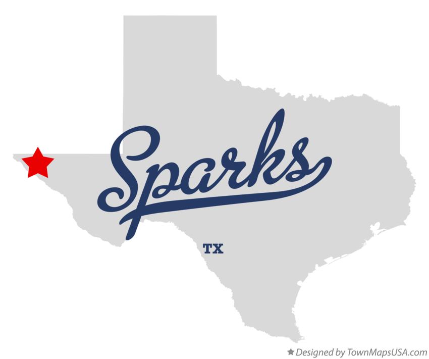 Map of Sparks, TX, Texas
