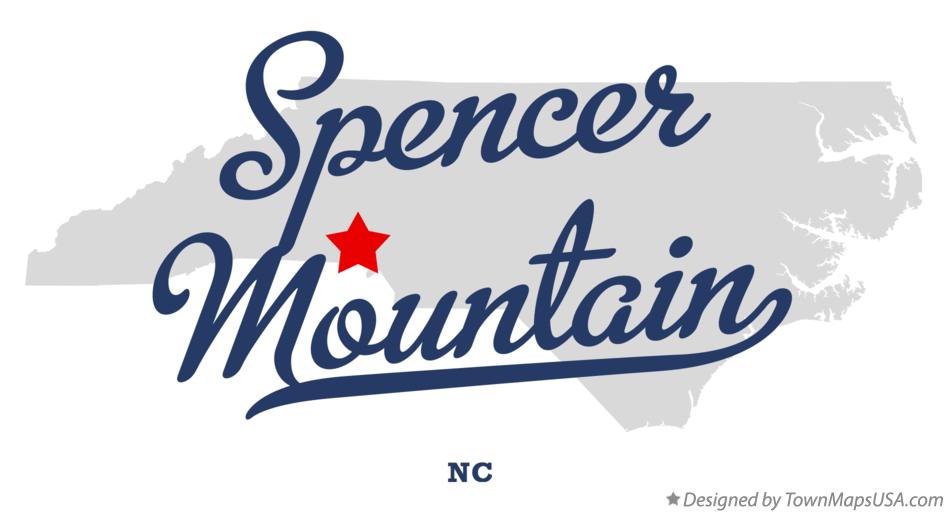 Map of Spencer Mountain, NC, North Carolina
