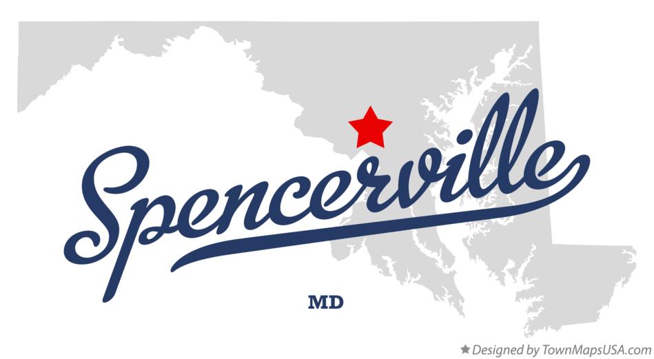 Map of Spencerville, MD, Maryland