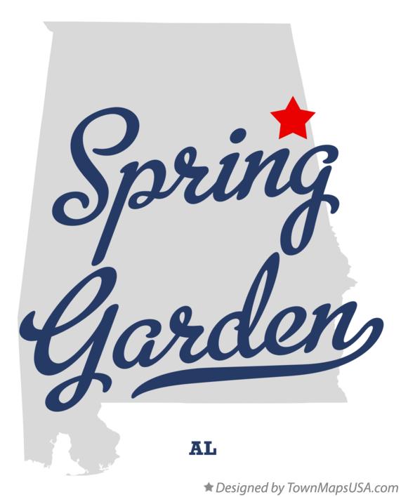 Map of Spring Garden, AL, Alabama