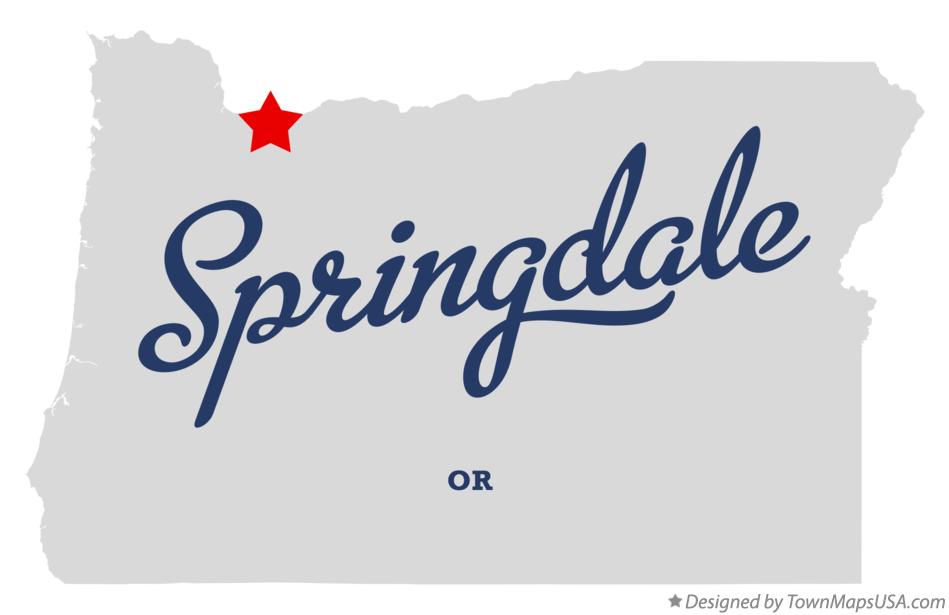 Map of Springdale, OR, Oregon