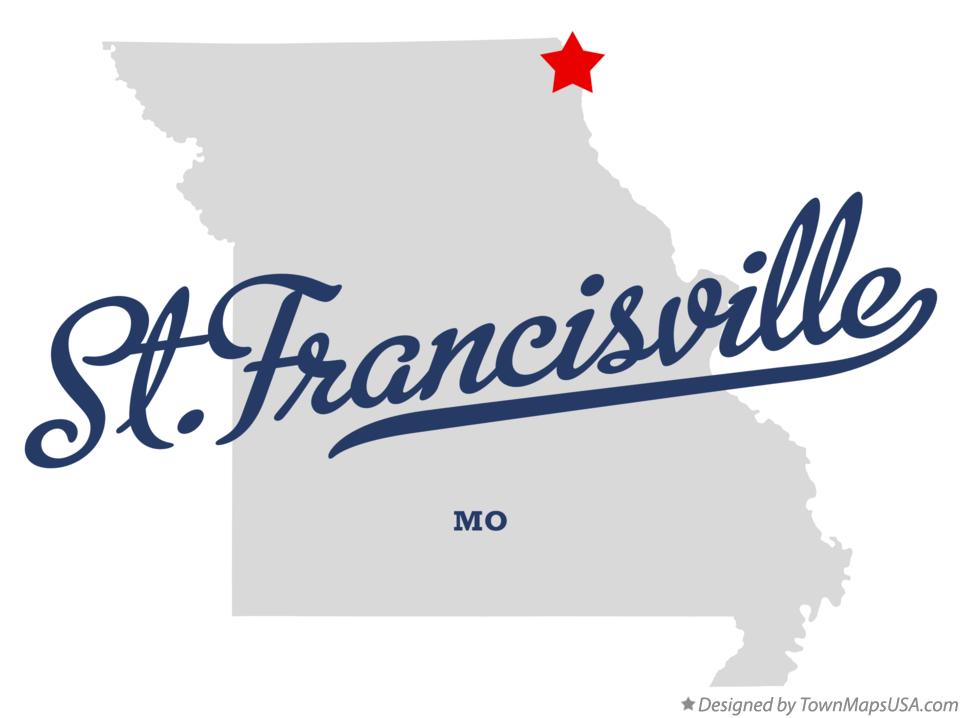 Map of St.Francisville, MO, Missouri
