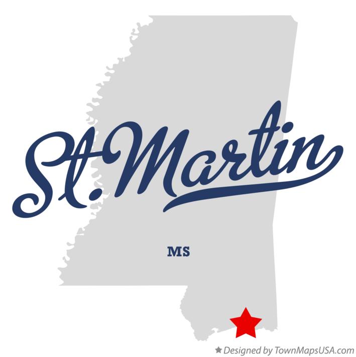 Map of St.Martin, MS, Mississippi