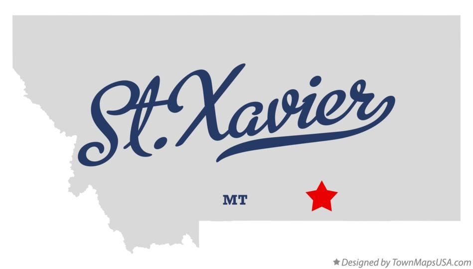 Map of St.Xavier, MT, Montana