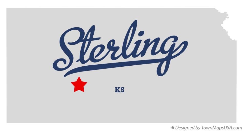 Map of Sterling, Hodgeman County, KS, Kansas