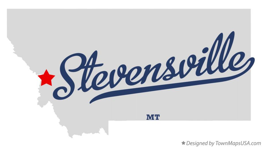Map of Stevensville, MT, Montana