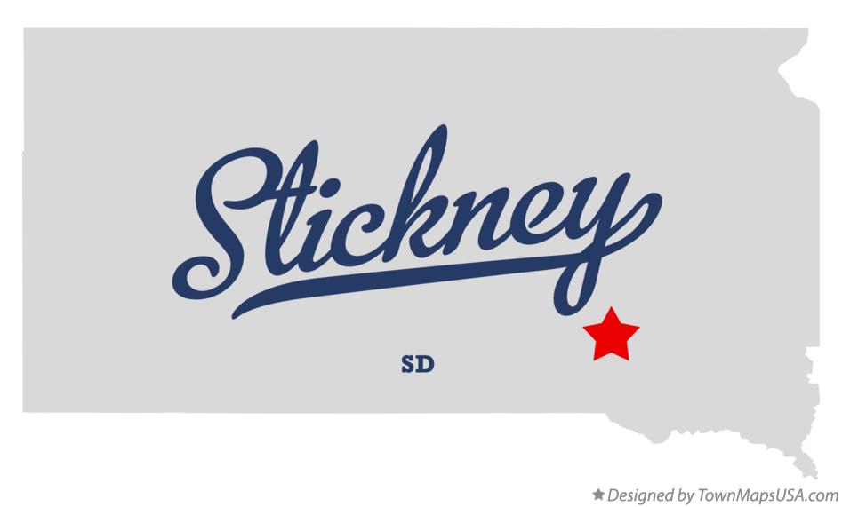 Map of Stickney, SD, South Dakota