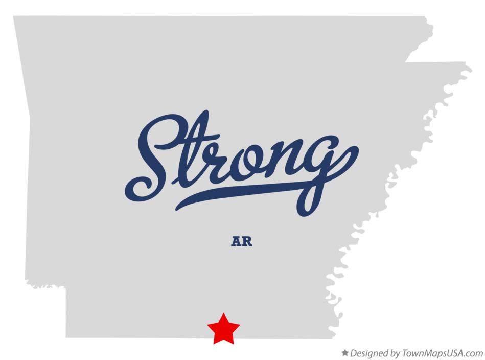 Map of Strong, AR, Arkansas