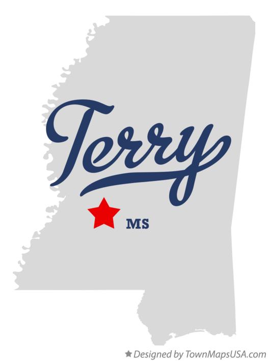 Map of Terry, MS, Mississippi