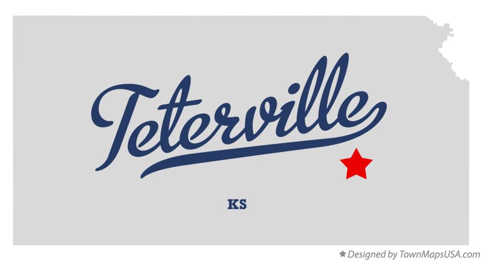 Map of Teterville, KS, Kansas