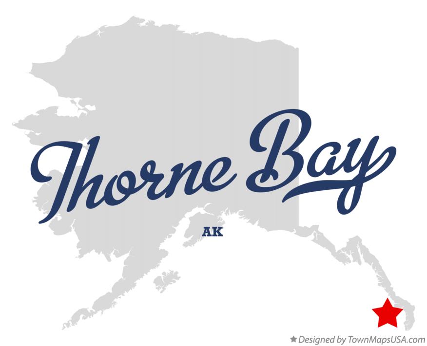Map of Thorne Bay, AK, Alaska