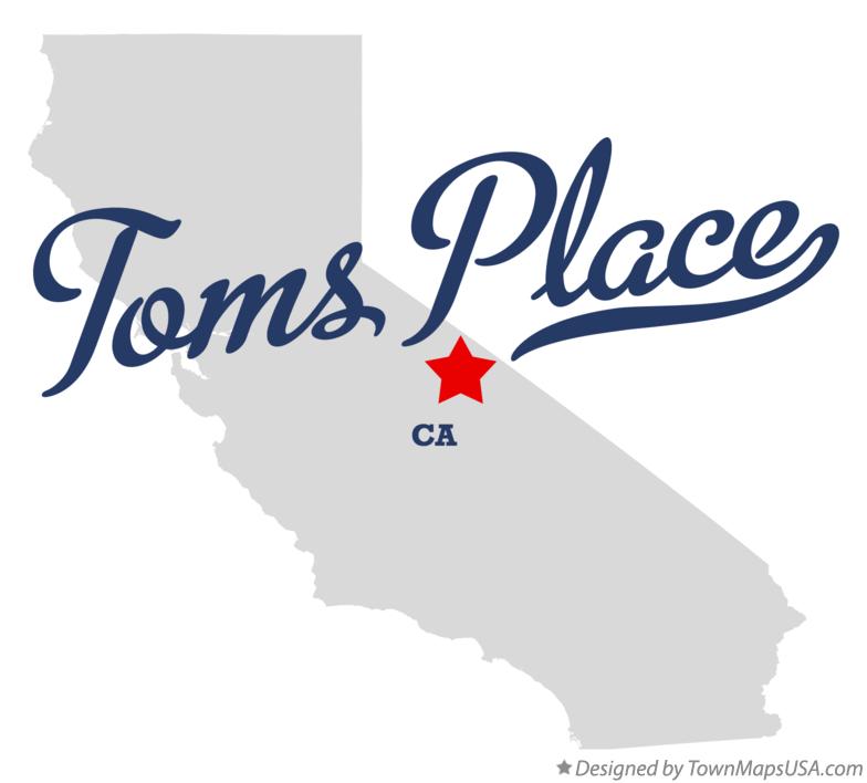 Map of Toms Place, CA, California