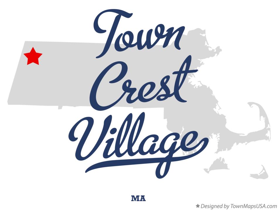 Map of Town Crest Village, MA, Massachusetts