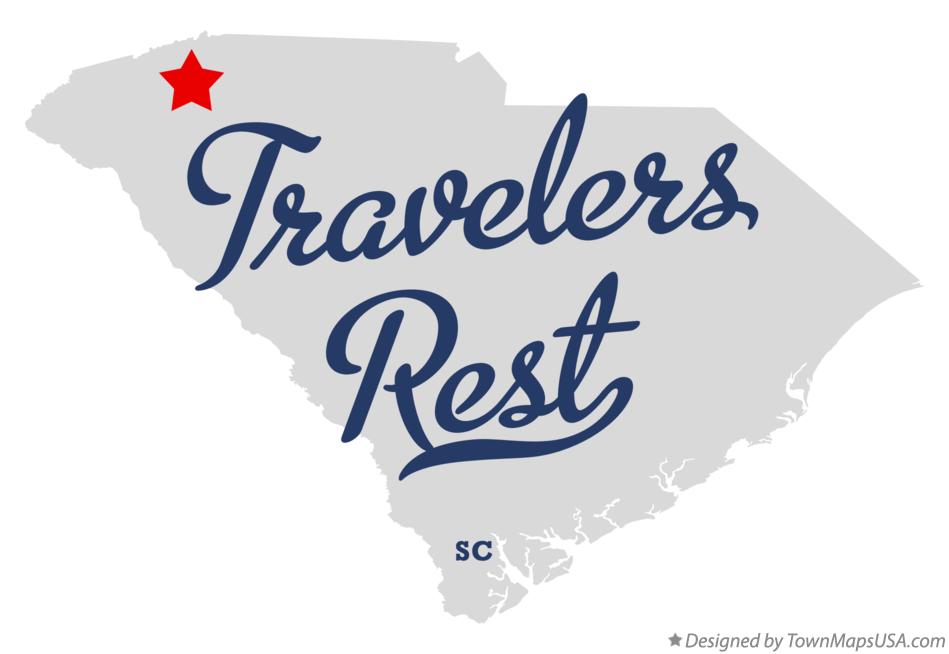 Map of Travelers Rest, SC, South Carolina