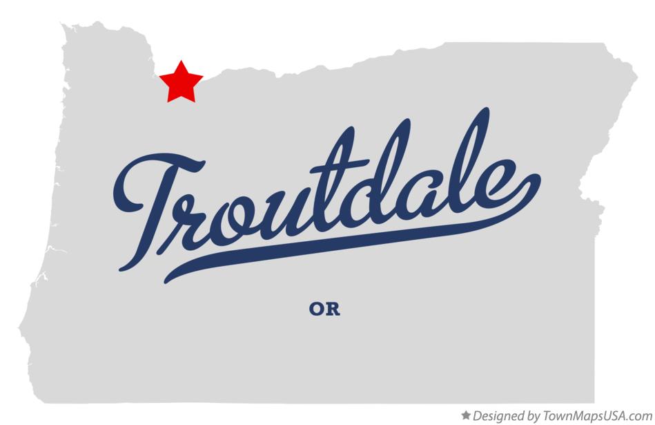 Map of Troutdale, OR, Oregon