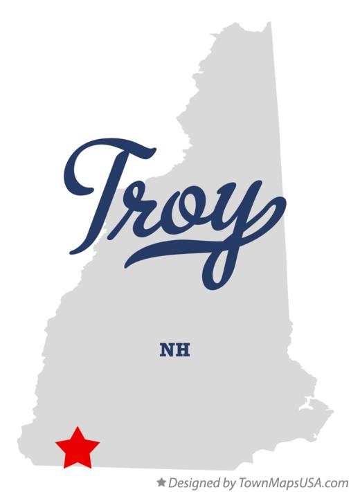 Map of Troy, NH, New Hampshire