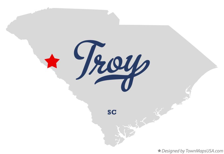 Map of Troy, SC, South Carolina