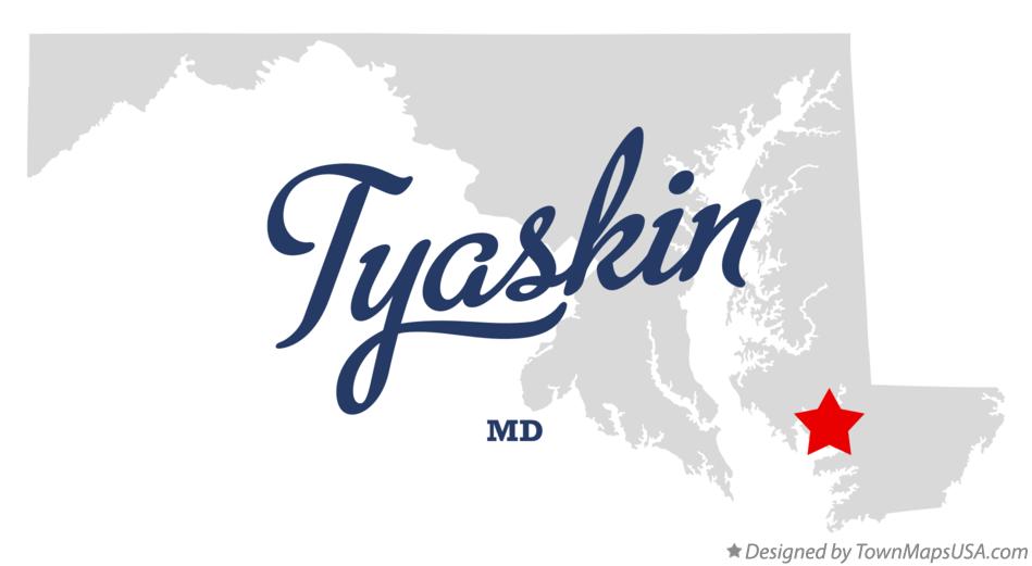 Map of Tyaskin, MD, Maryland