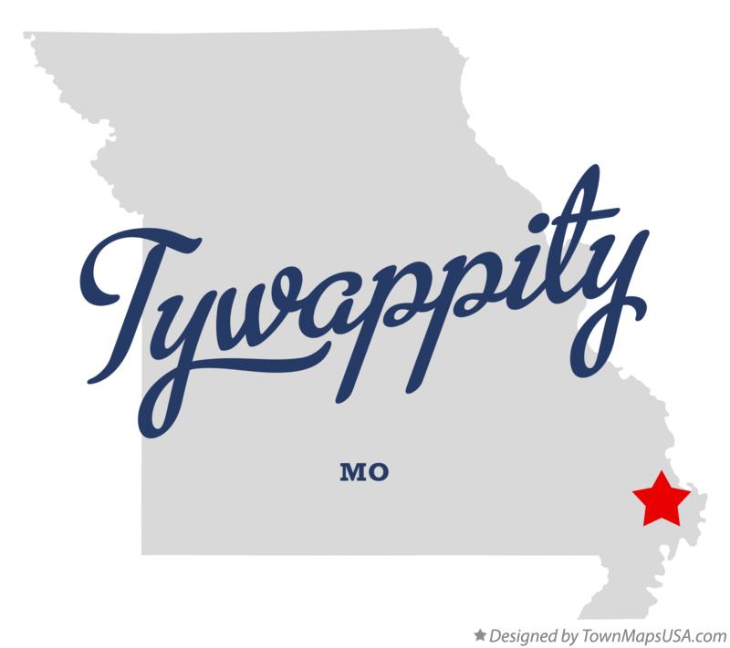 Map of Tywappity, MO, Missouri
