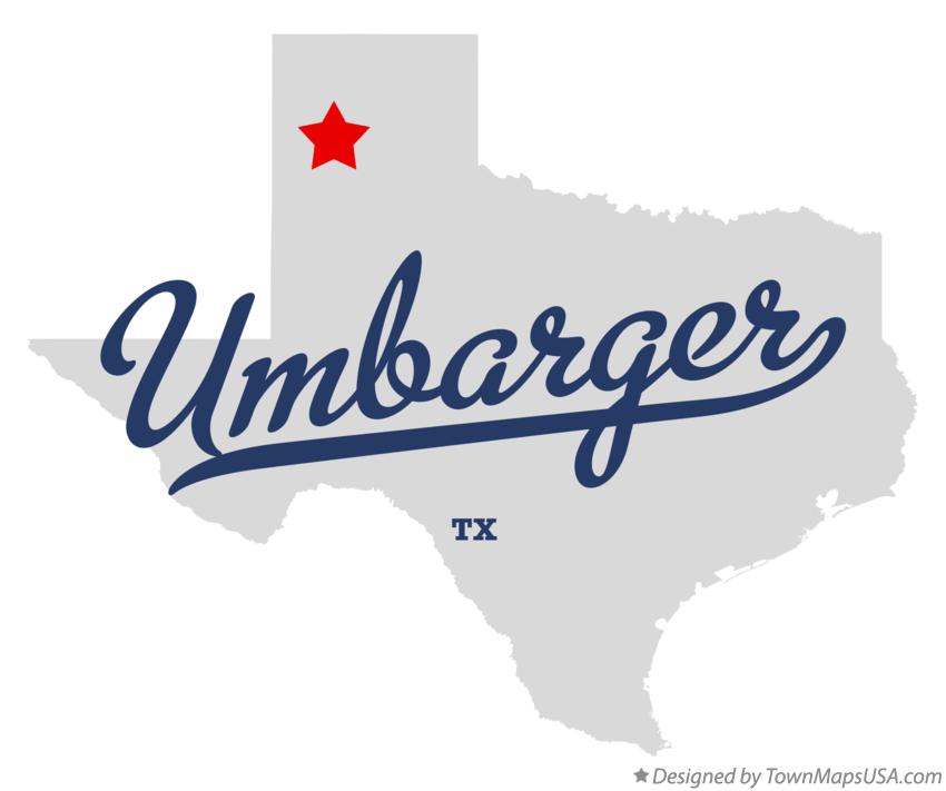Map of Umbarger, TX, Texas