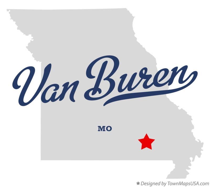 Map of Van Buren, Carter County, MO, Missouri