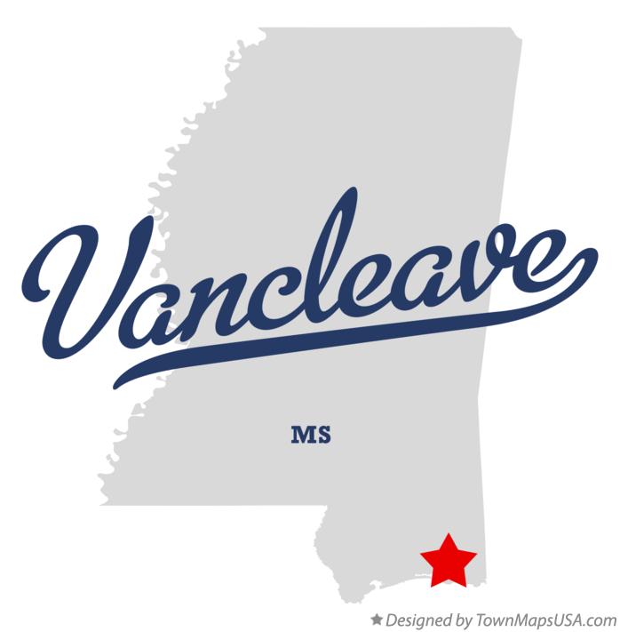 Map of Vancleave, MS, Mississippi