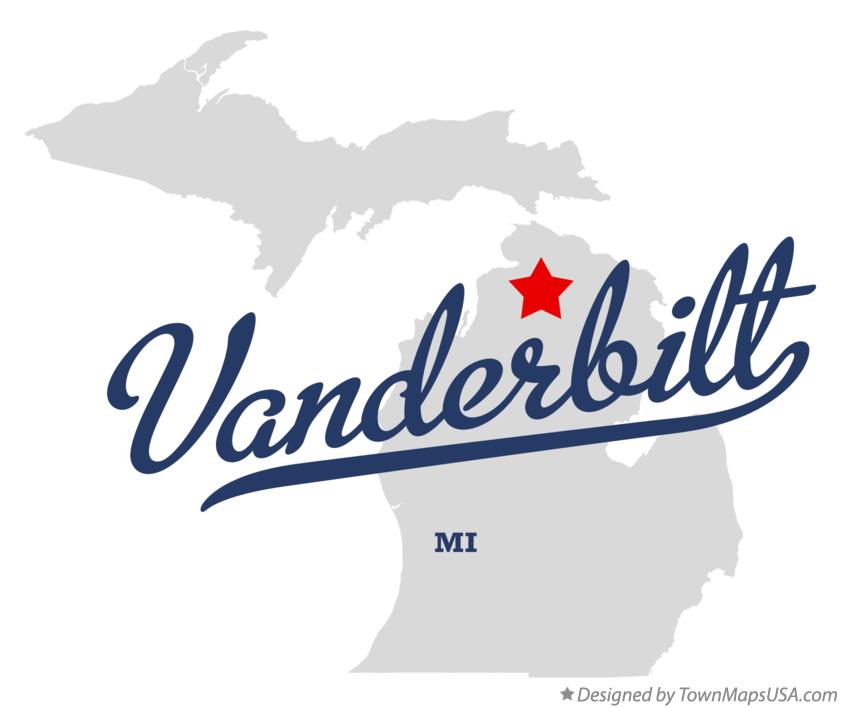 Map of Vanderbilt, MI, Michigan
