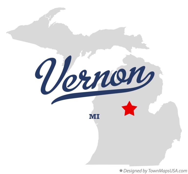 Map of Vernon, Isabella County, MI, Michigan