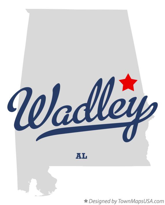Map of Wadley, AL, Alabama