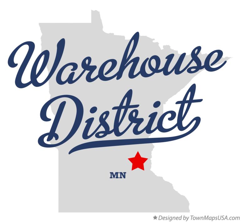 Map of Warehouse District, MN, Minnesota