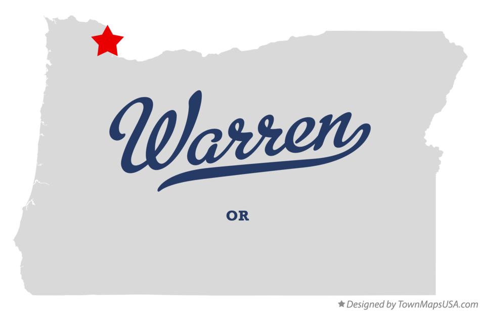 Map of Warren, OR, Oregon