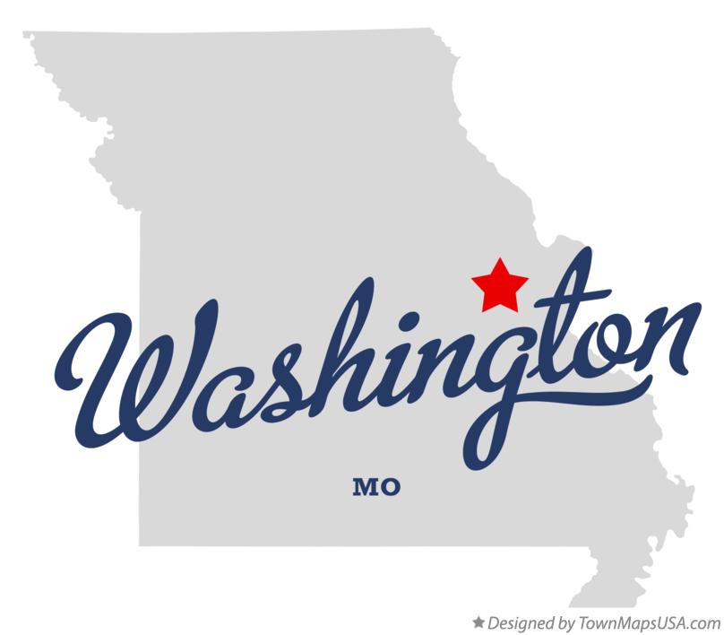 Map of Washington, Franklin County, MO, Missouri