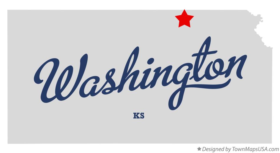Map of Washington, Washington County, KS, Kansas