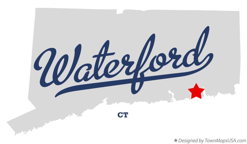Map of Waterford, CT, Connecticut