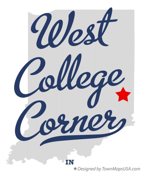 Map of West College Corner, IN, Indiana
