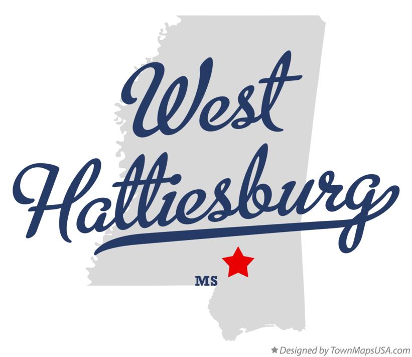 Map of West Hattiesburg, MS, Mississippi