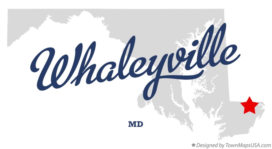 Map of Whaleyville, MD, Maryland