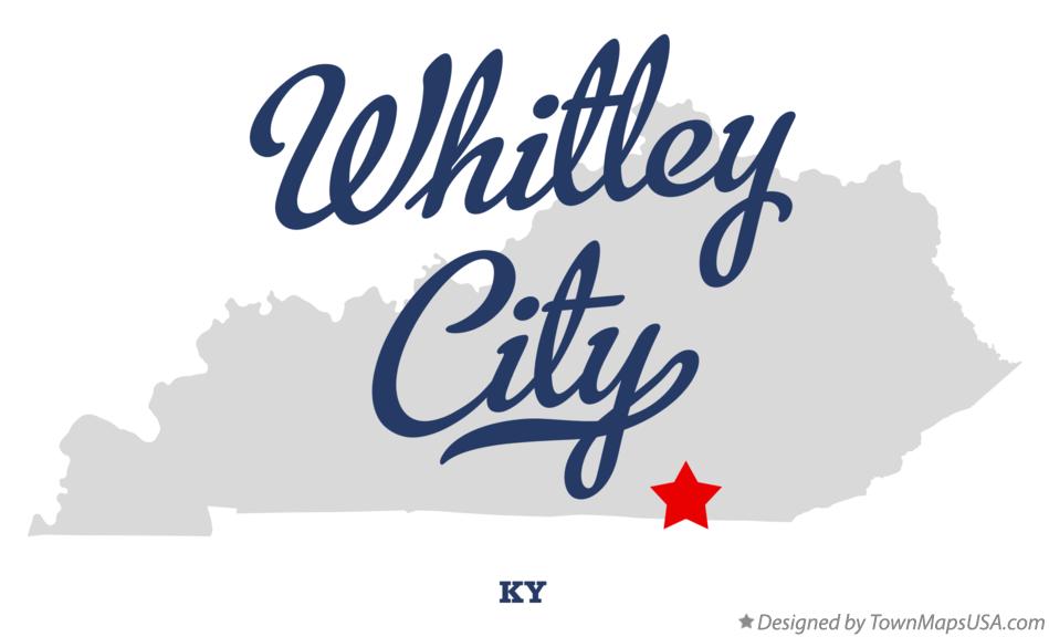 Map of Whitley City, KY, Kentucky
