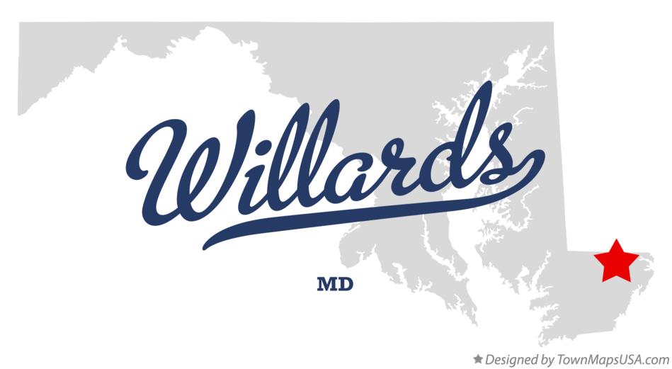 Map of Willards, MD, Maryland