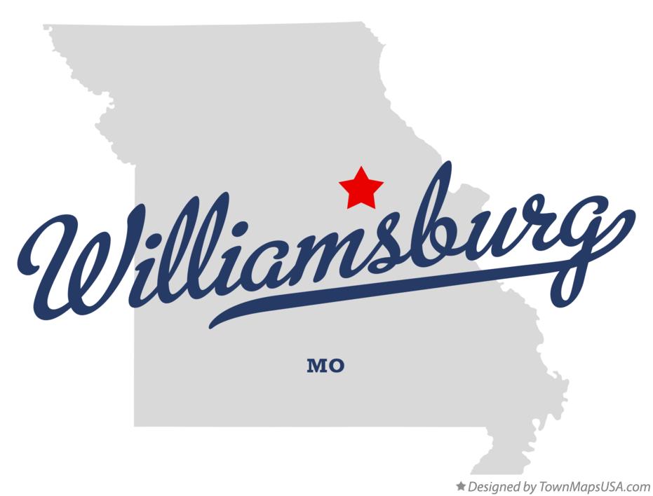 Map of Williamsburg, MO, Missouri