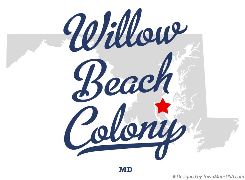 Map of Willow Beach Colony, MD, Maryland