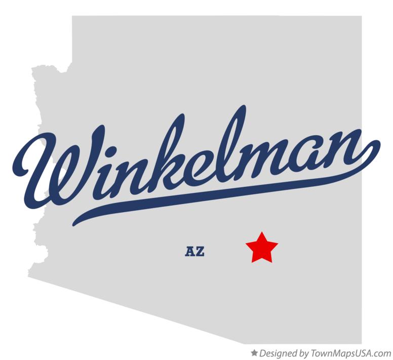 Map of Winkelman, AZ, Arizona