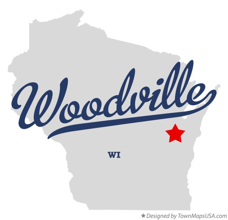 Map of Woodville, Calumet County, WI, Wisconsin