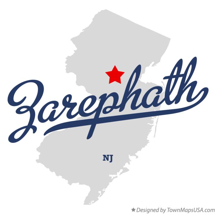 Map of Zarephath, NJ, New Jersey